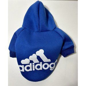 adidog Dog Hoodie Coat Jacket Small Dog Puppy Blue S